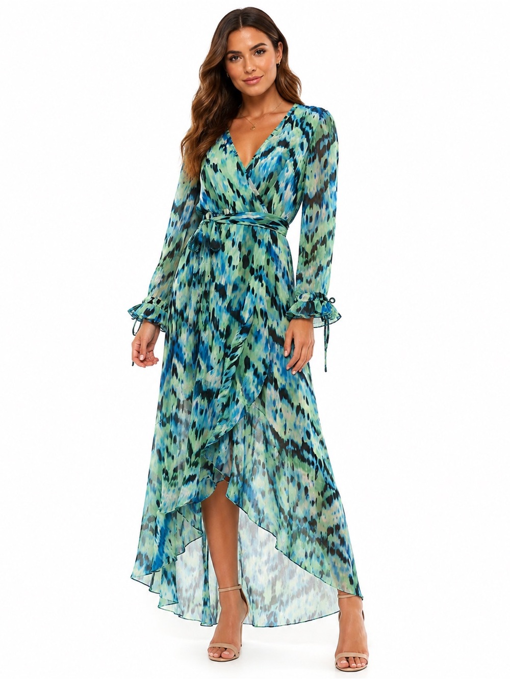 Kendall + Kylie Printed Wrap Maxi Dress – Size M